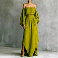 Naomi - Women's Off-Shoulder Top and Maxi Skirt Set 1