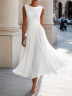 Natalie - Women's Ruched Waist A-Line Dress