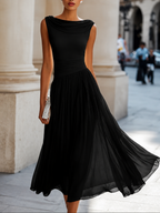 Natalie - Women's Ruched Waist A-Line Dress