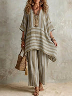 Ophelia - Women's Striped Wide Leg Lounge Set 5