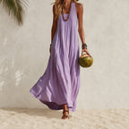 Petra - Women's Sleeveless Pleated Maxi Dress