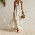 Petra - Women's Sleeveless Pleated Maxi Dress