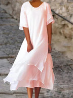 Piper - Women's Tiered Midi Dress with Layered Hem