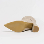 Portia - Women's Gathered Mid-Calf Block-Heel Boots