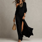 Quinn - Women's One-Shoulder Maxi Dress with Side Slit
