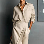Quinn - Women's Collared Shirt and Midi Skirt Set 4