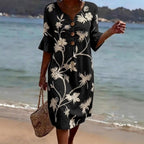 Rachel - Women's Floral Print Button Front Midi Dress 4