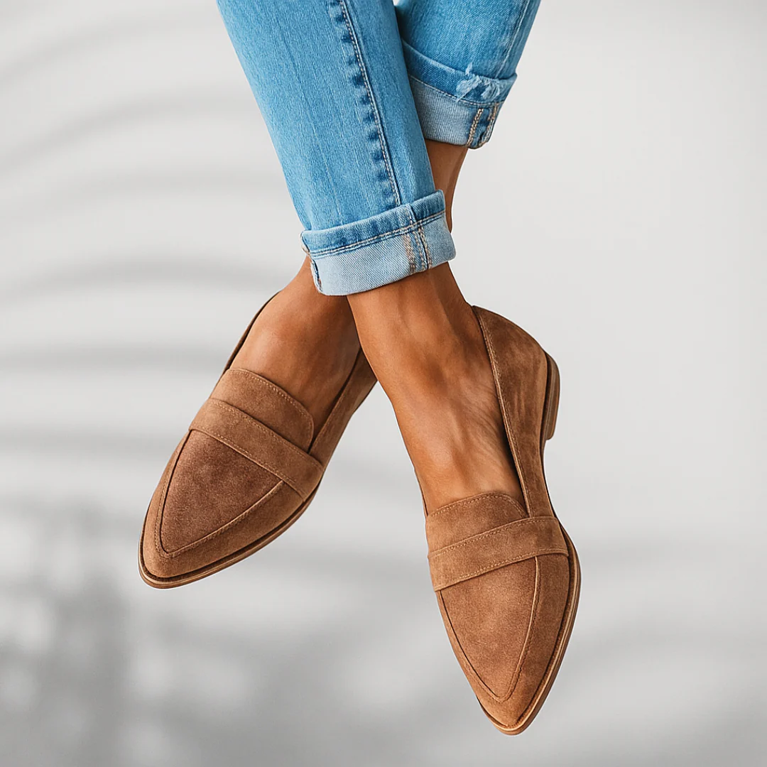 Rose - Women's Pointed-Toe Loafers with Band Detail