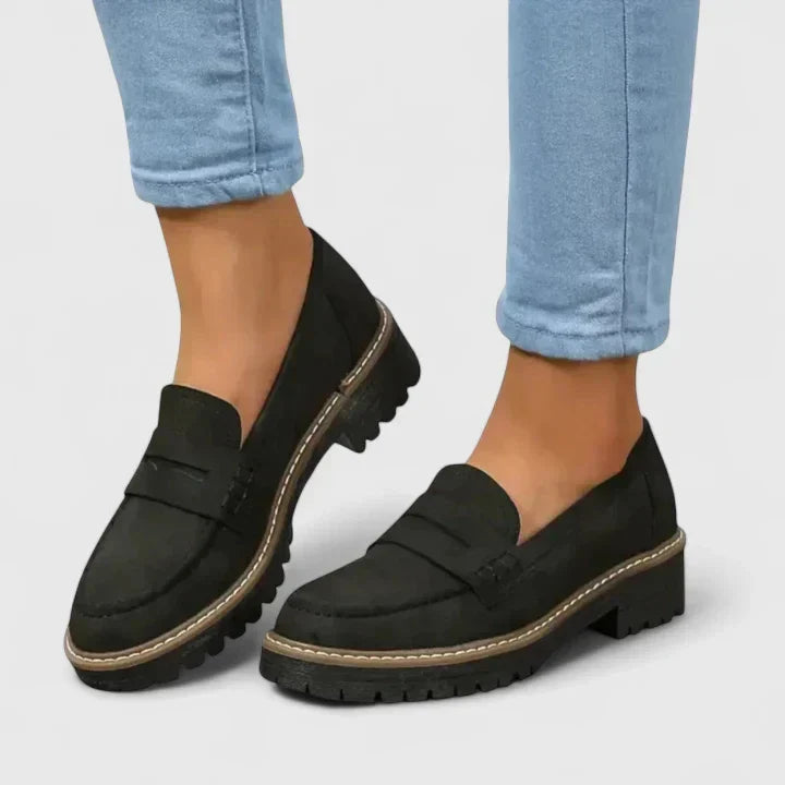 Rosie - Women's Platform Loafers with Lug Sole
