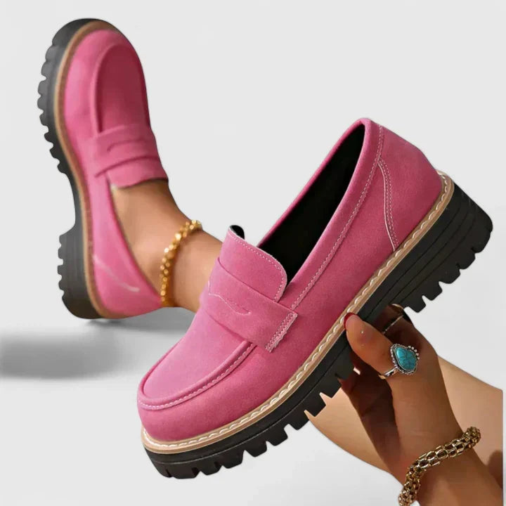 Rosie - Women's Platform Loafers with Lug Sole