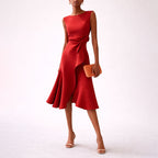Roslyn - Women's Asymmetrical Wrap Midi Dress