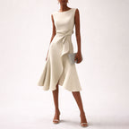 Roslyn - Women's Asymmetrical Wrap Midi Dress