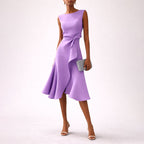 Roslyn - Women's Asymmetrical Wrap Midi Dress
