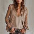 Sabrina - Women's Sheer Floral Embroidered Cardigan 1