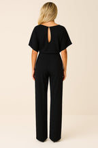 Samantha - Women's Tie-Waist Wide-Leg Jumpsuit