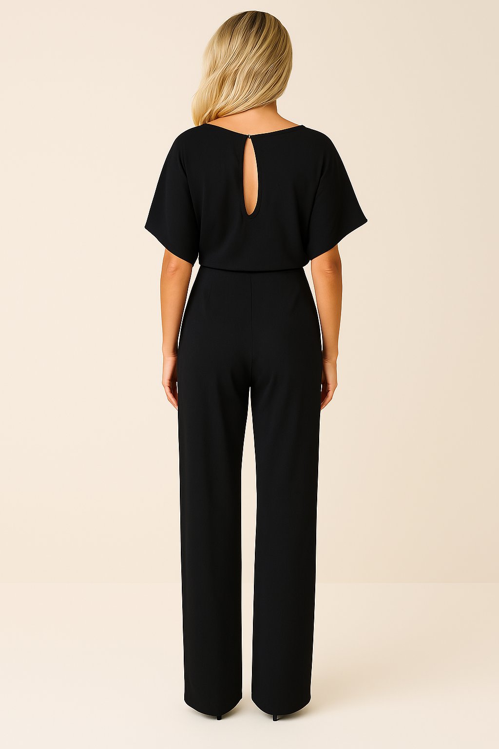 Samantha - Women's Tie-Waist Wide-Leg Jumpsuit