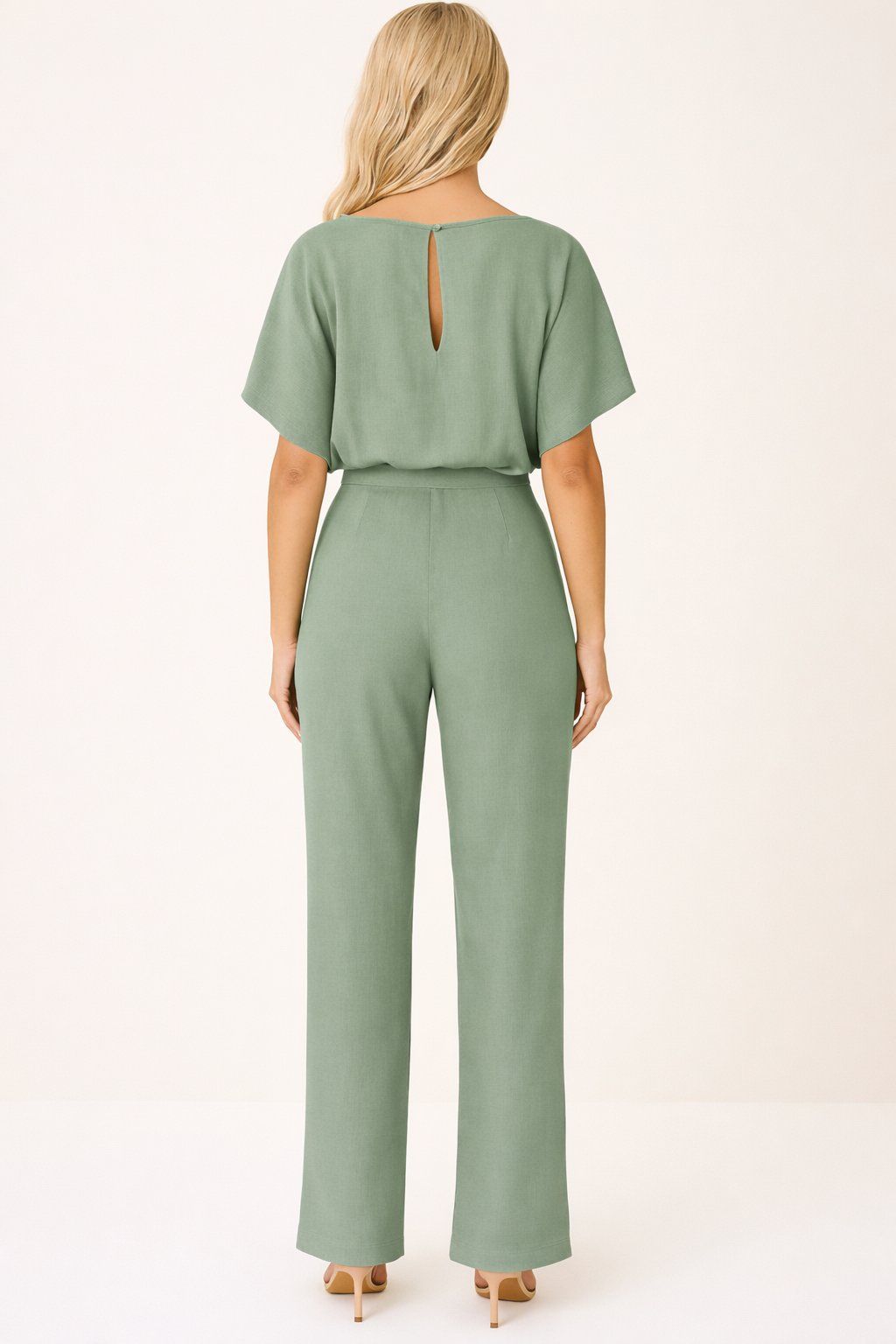 Samantha - Women's Tie-Waist Wide-Leg Jumpsuit