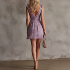 Shelby - Women's Floral Deep V-Neck Mini Dress 3