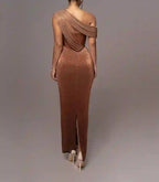 Sienna - Women's One-Shoulder Draped Maxi Dress