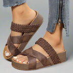Sienna - Women's Woven Crossband Platform Sandals