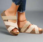 Sienna - Women's Woven Crossband Platform Sandals