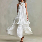 Sienna – Women's Halter Neck Tiered Maxi Dress 1