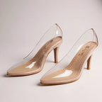 Sofia - Women's Pointed-Toe Pumps with Clear Side Panels