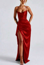 Soleia - Women's Elegant Slit Evening Maxi Dress 2