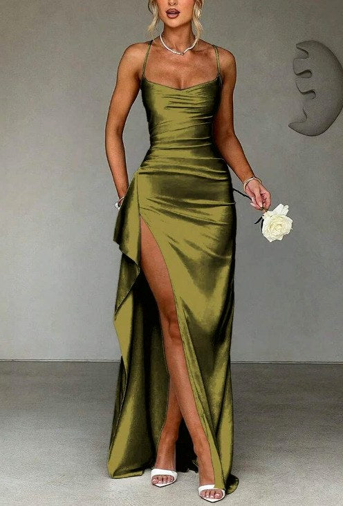 Soleia - Women's Elegant Slit Evening Maxi Dress 4