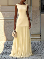 Sophia - Women's Boat Neck Top and Pleated Skirt Set 5