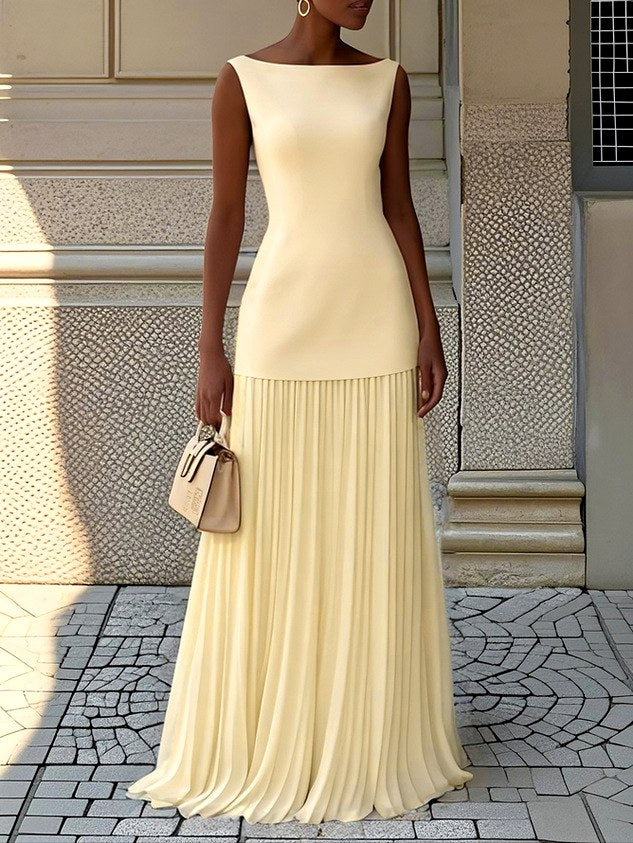 Sophia - Women's Boat Neck Top and Pleated Skirt Set 5