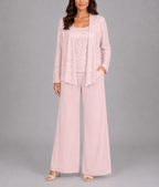 Sophie - Women's Sequin Open-Front Jacket Trouser Set