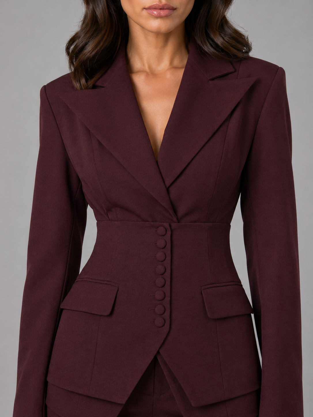 Soraya - Women's Cinched-Waist Blazer with Wide-Leg Trousers