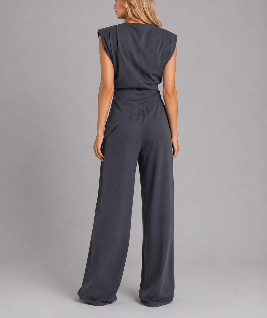Sylvie - Women's Draped Sleeveless Wide-Leg Co-Ord Set