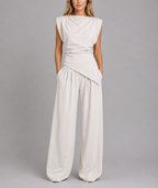Sylvie - Women's Draped Sleeveless Wide-Leg Co-Ord Set