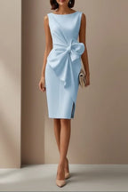 Sylvie - Women's Sleeveless Wrap Midi Dress with Side Bow