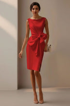 Sylvie - Women's Sleeveless Wrap Midi Dress with Side Bow