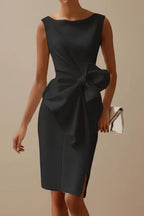 Sylvie - Women's Sleeveless Wrap Midi Dress with Side Bow