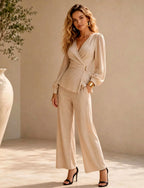 Tabitha - Women's Billowy Sleeve Wrap Matching Set 4