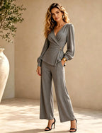 Tabitha - Women's Billowy Sleeve Wrap Matching Set 5