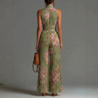 Tessa - Women's Floral Pleated Wide-Leg Jumpsuit 3