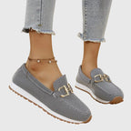 Thalia - Women's Buckle-Detail Mesh Loafers