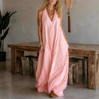 Thelma - Women's Sleeveless V-Neck Pocket Resort Maxi Dress 3