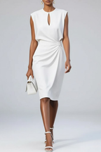 Vanessa - Women's Keyhole Dress with Ruched Waist
