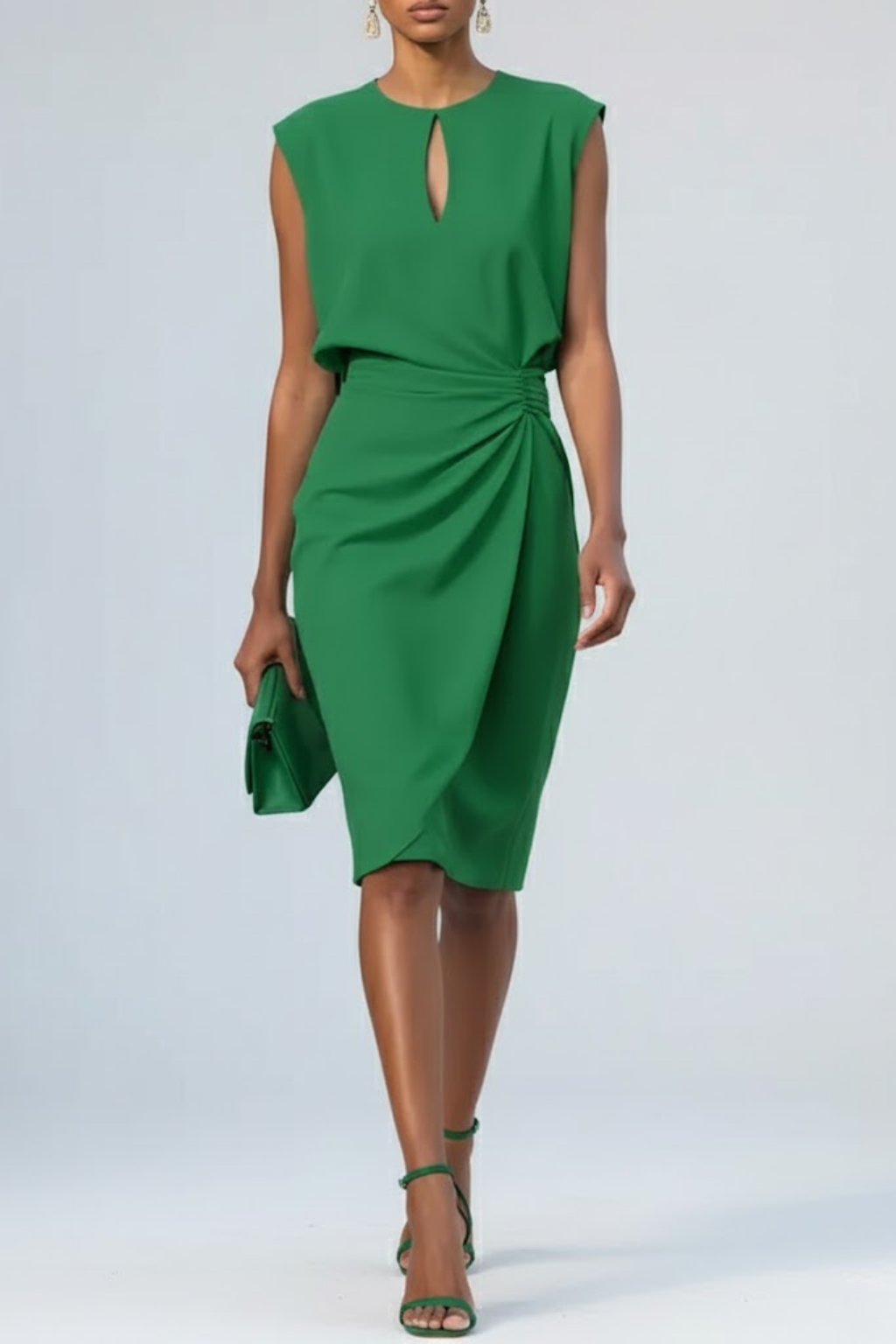 Vanessa - Women's Keyhole Dress with Ruched Waist