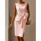 Victoria - Women's Bow Detail Sleeveless Midi Dress 5