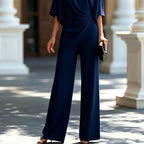 Vivian - Women's Boat Neck Batwing Wide Leg Matching Set 7