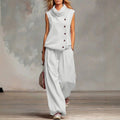 Wendy - Women's Cowl Neck Wide Leg Matching Set 1