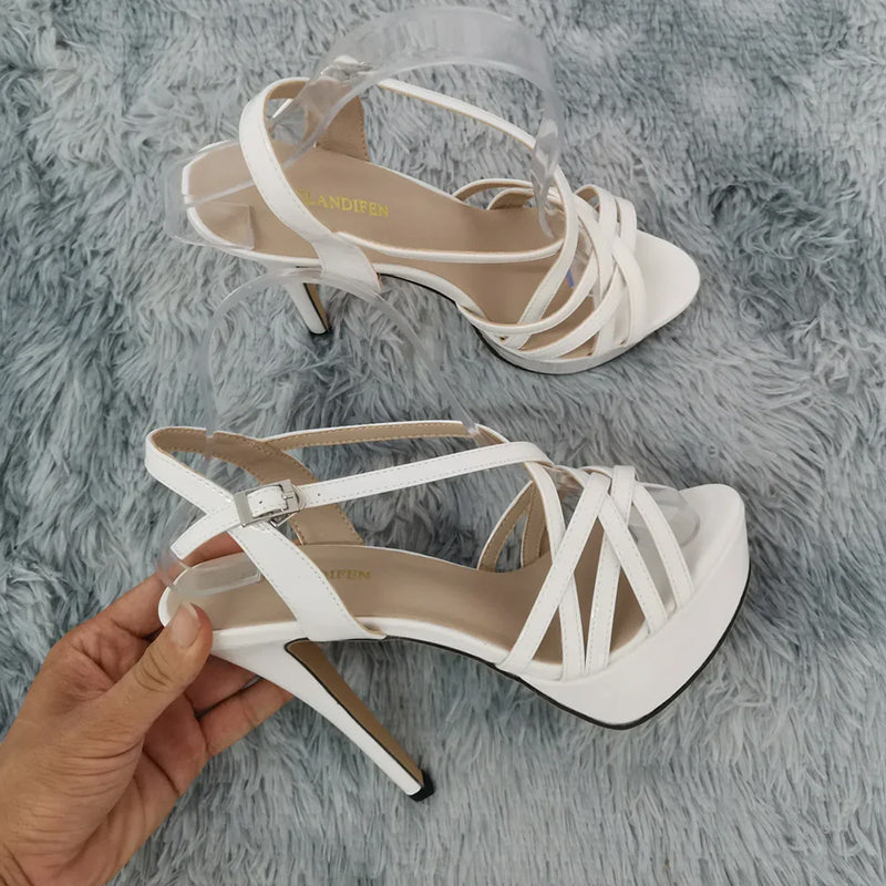Wynne - Women's Crisscross Strappy Platform Heels