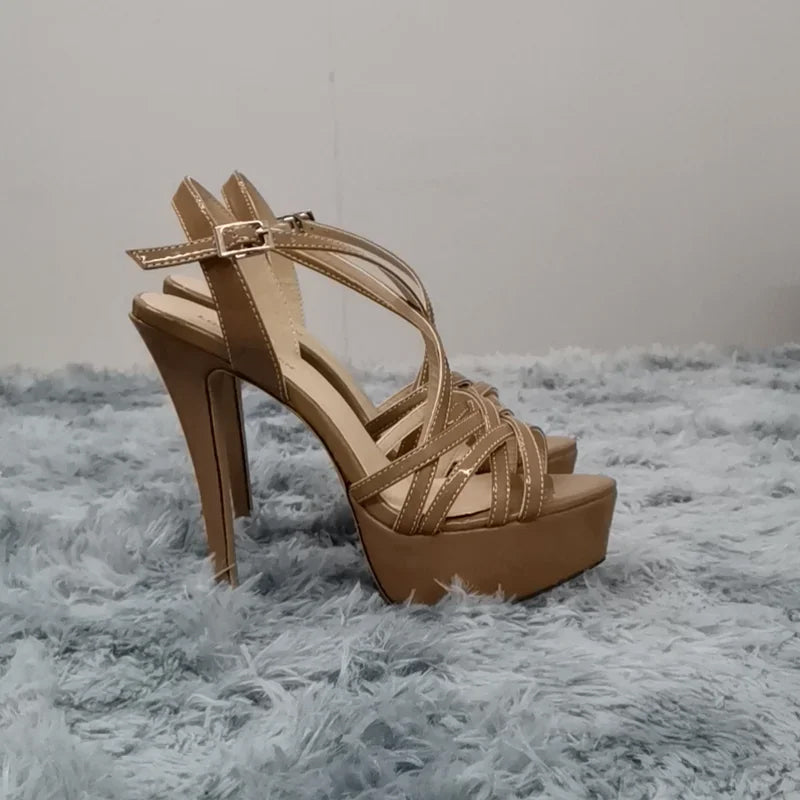 Wynne - Women's Crisscross Strappy Platform Heels